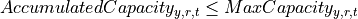 AccumulatedCapacity_{y,r,t} \leq MaxCapacity_{y,r,t}